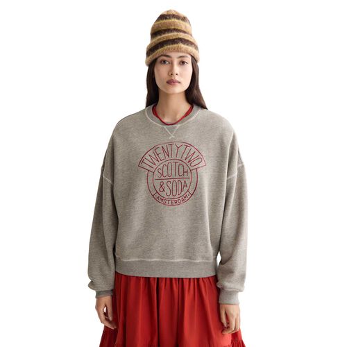 Scotch & Soda Washed Oversized Fit Graphic Sweatshirt